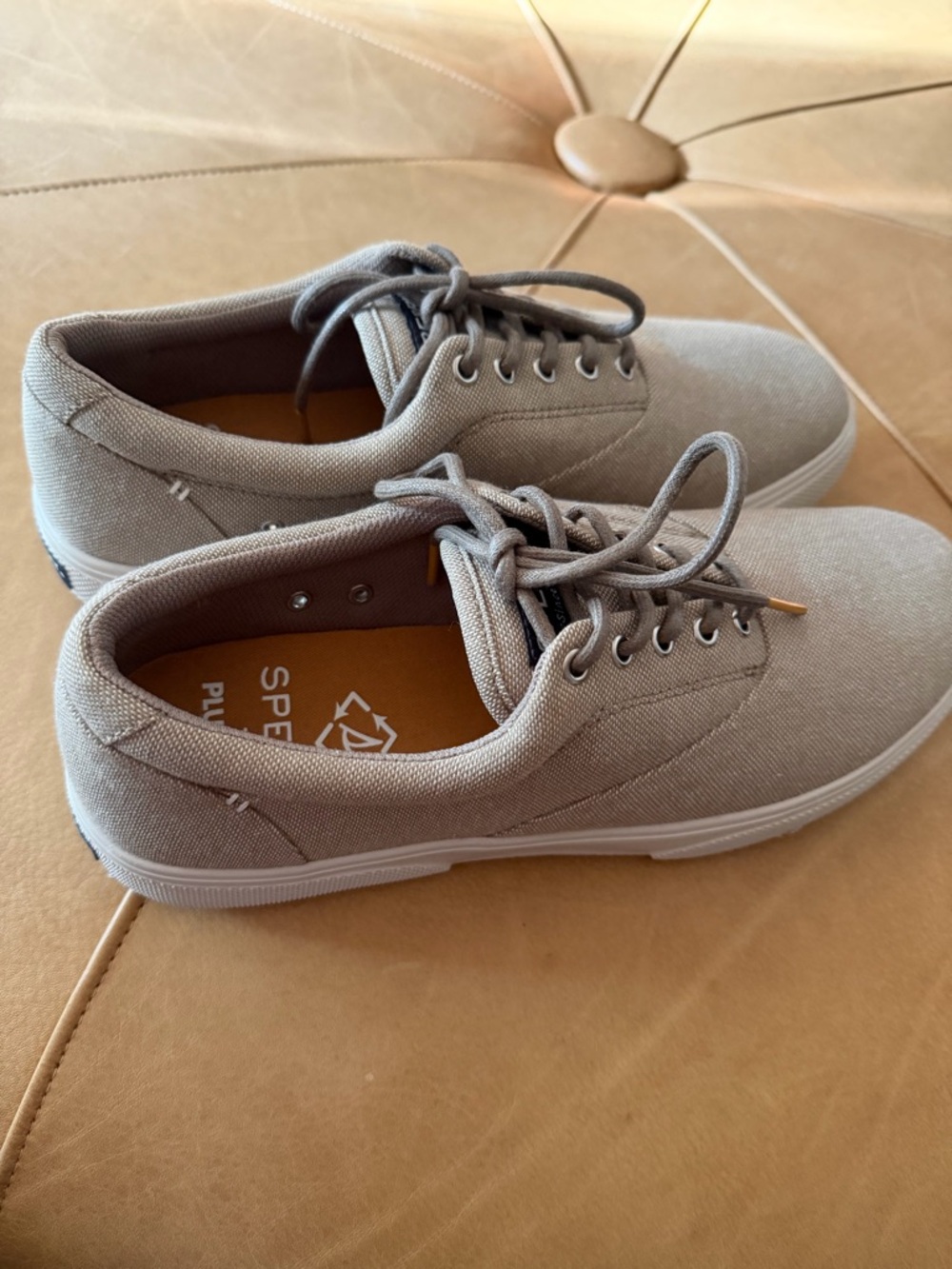 Sperry Men's Canvas Sneakers in Light Taupe